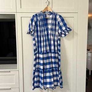 Whit Two Blue Gingham Dress